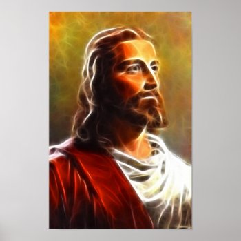 Breathtaking Jesus Portrait Poster by TheArtOfPamela at Zazzle