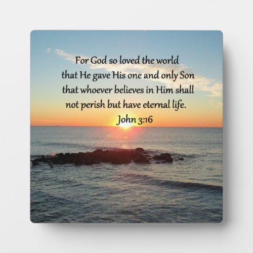 BREATHTAKING JOHN 316 SUNRISE PLAQUE