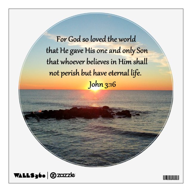 BREATHTAKING JOHN 3:16 SUNRISE WALL DECAL (Front)