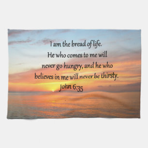 BREATHTAKING JOHN 6:35 SUNRISE DESIGN TOWEL