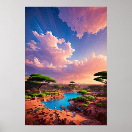 Breathtaking Lake in the Heart of Africa Poster