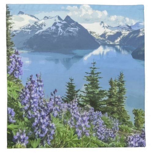 Breathtaking Lake Scenery Artwork  Cloth Napkin