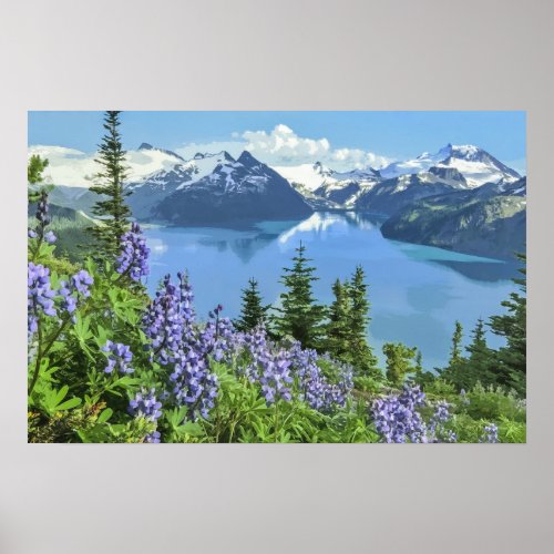 Breathtaking Lake Scenery Artwork  Poster
