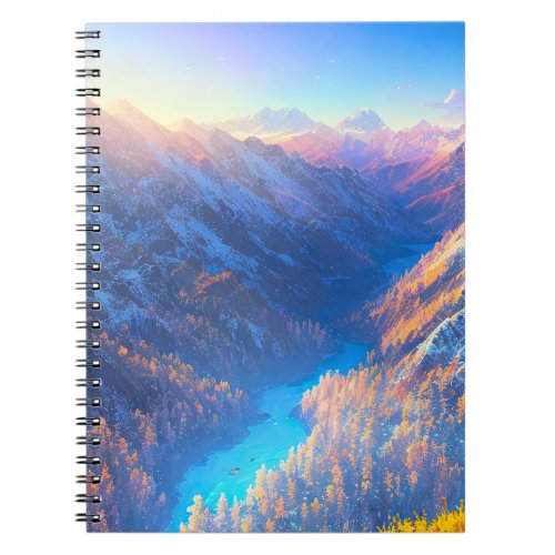 Breathtaking Landscape of the Snowy Valley Notebook