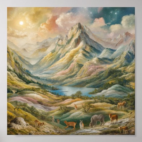 Breathtaking Mountainscape Art Poster