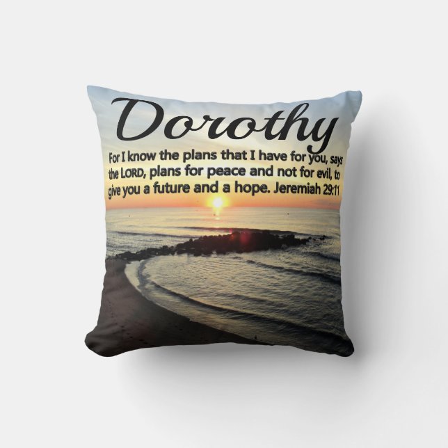 BREATHTAKING PERSONALIZED JEREMIAH 29:11 SUNRISE THROW PILLOW (Front)