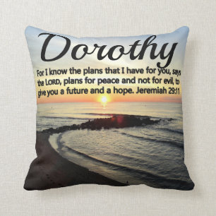 BREATHTAKING PERSONALIZED JEREMIAH 29:11 SUNRISE THROW PILLOW