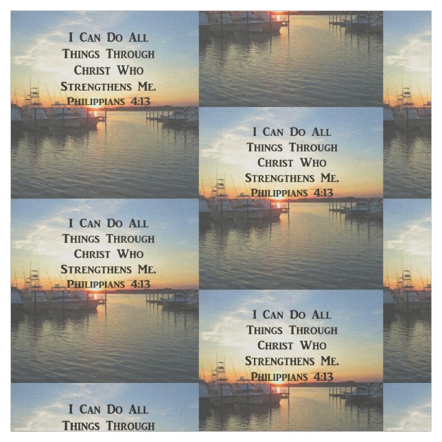 BREATHTAKING PHILIPPIANS 4:13 SCRIPTURE FABRIC (Swatch)