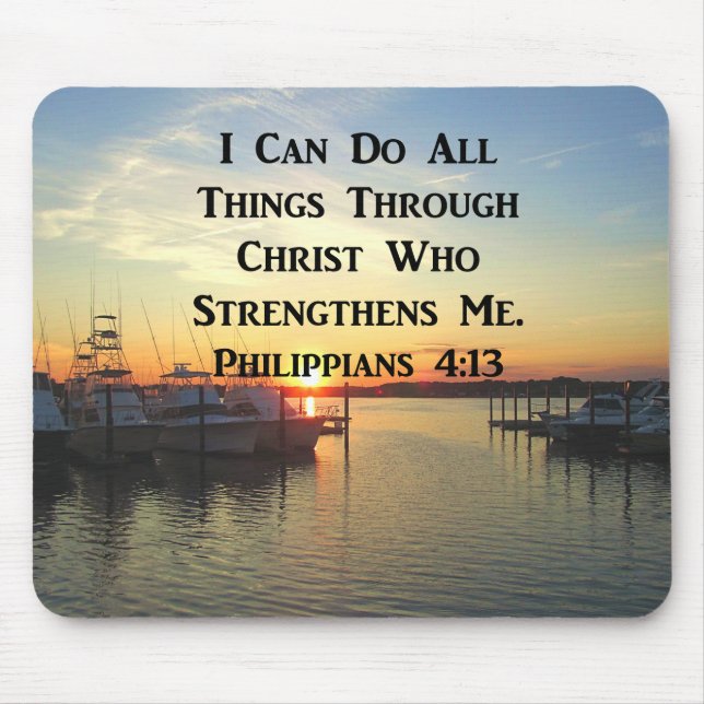 BREATHTAKING PHILIPPIANS 4:13 SCRIPTURE MOUSE PAD (Front)