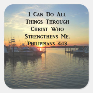 BREATHTAKING PHILIPPIANS 4:13 SCRIPTURE SQUARE STICKER
