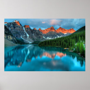 breathtaking photo of mountains and a river canvas poster