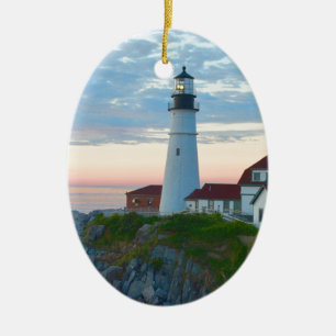 Breathtaking Portland Lighthouse Ceramic Ornament