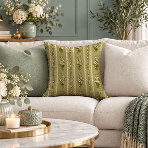 Breathtaking Shabby Chic Sage Botanical Pillow