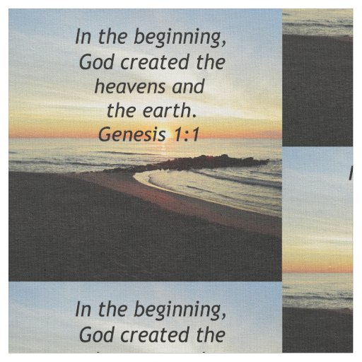 BREATHTAKING SUNRISE ON THE OCEAN GENESIS 1:1 FABRIC