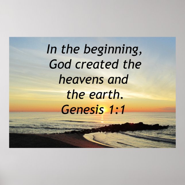 BREATHTAKING SUNRISE ON THE OCEAN GENESIS 1:1 POSTER (Front)