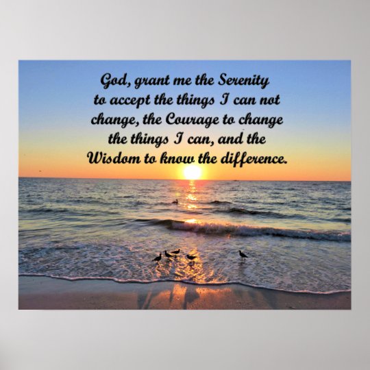 BREATHTAKING SUNRISE ON THE OCEAN SERENITY PRAYER POSTER | Zazzle.com