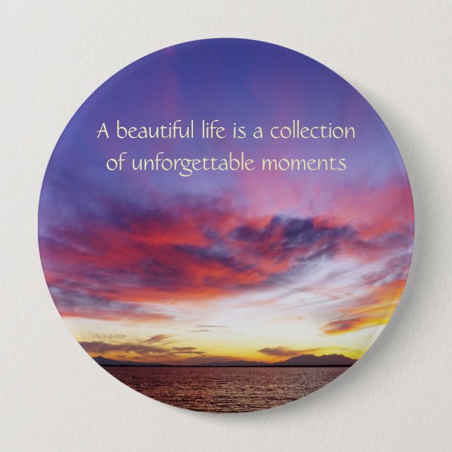Breathtaking sunset over the sea   button (Front)