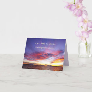 Breathtaking sunset over the sea, custom card