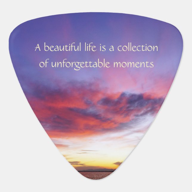 Breathtaking sunset over the sea   guitar pick (Front)