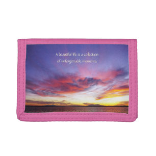 Breathtaking sunset over the sea, personalizable  tri-fold wallet