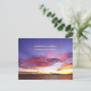 Breathtaking sunset over the sea postcard