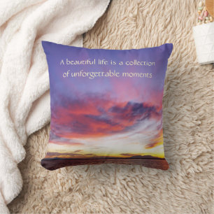 Breathtaking sunset over the sea throw pillow