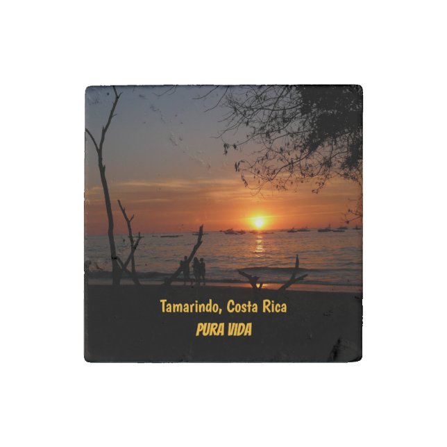 Breathtaking Tamarindo Sunset Stone Magnet (Front)