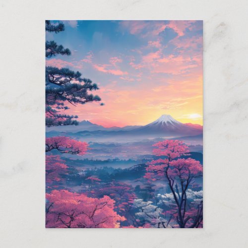 Breathtaking Valley and Snowy Mountain View Postcard