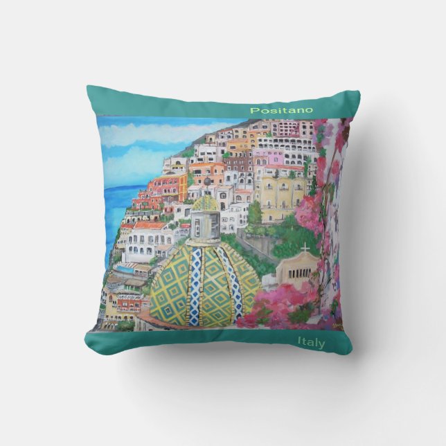Breathtaking vistas of Positano Throw Pillow (Front)