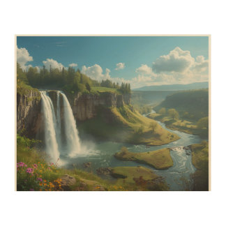 Breathtaking Wood Waterfall Wall Art