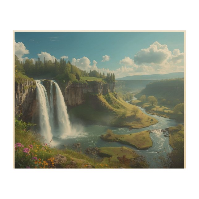 Breathtaking Wood Waterfall Wall Art (Front)