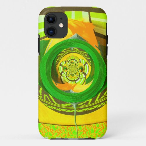 Breathtaking Yellow Rose Kaleidoscope Art Design iPhone 11 Case