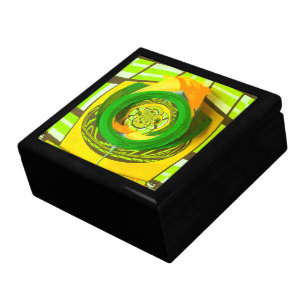 Breathtaking Yellow Rose Kaleidoscope Art Design Jewelry Box
