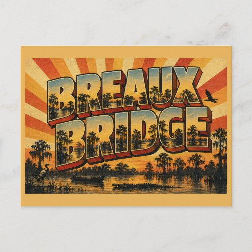 Breaux Bridge Louisiana Cypress Swamp Bayou Art Postcard