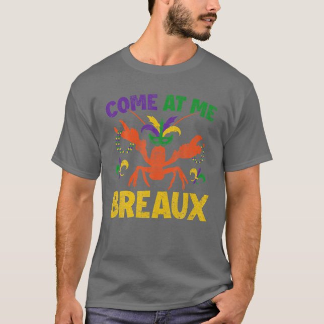 Breaux Crawfish Beads Mardi Gras Party Mask Costum T-Shirt (Front)