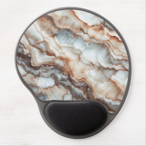 Breccia Marble Elegance Earthy and Natural Tones Gel Mouse Pad