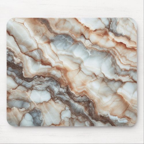 Breccia Marble Elegance Earthy and Natural Tones Mouse Pad