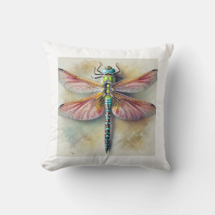 Brechmorhoga dragonfly 300924IREF211 - Watercolor Throw Pillow