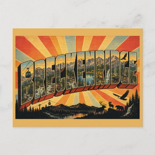 Breckenridge Colorado Alpine Valley Mountain Art Postcard