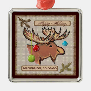 Breckenridge Colorado artistic moose ornament