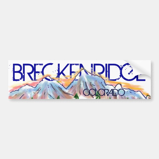 Breckenridge Colorado artistic mountain sticker (Front)