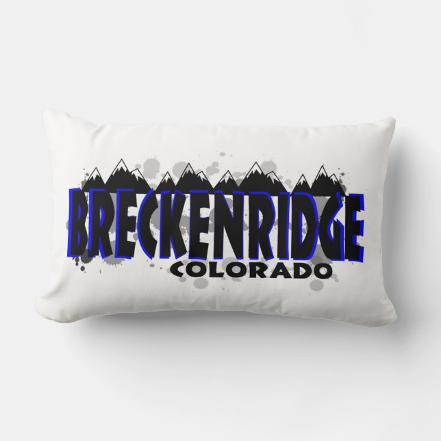Breckenridge Colorado artistic paint splats pillow (Front)