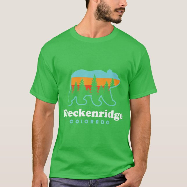 Breckenridge Colorado Bear Mountains Trees T-Shirt (Front)