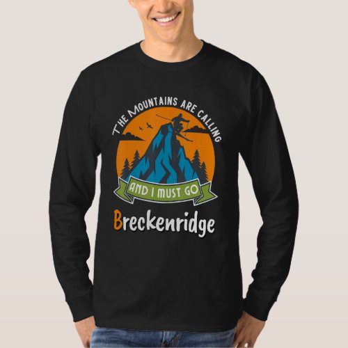 Breckenridge Colorado Breck Colorado Retro Skiing  T_Shirt