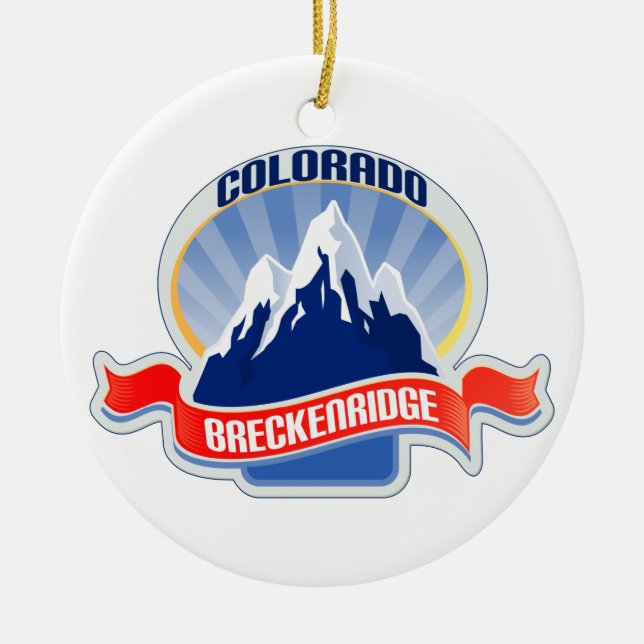 Breckenridge Colorado Ceramic Ornament (Front)