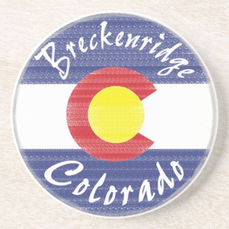 Breckenridge Colorado Circle Flag Drink Coasters