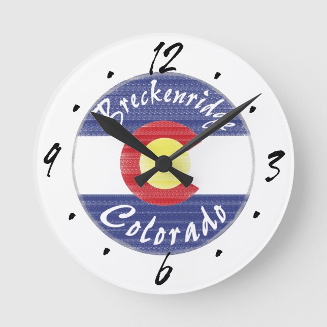 Breckenridge Colorado circle flag wall clock (Front)
