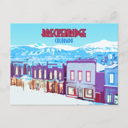 Breckenridge Colorado Downtown Mountains Postcard