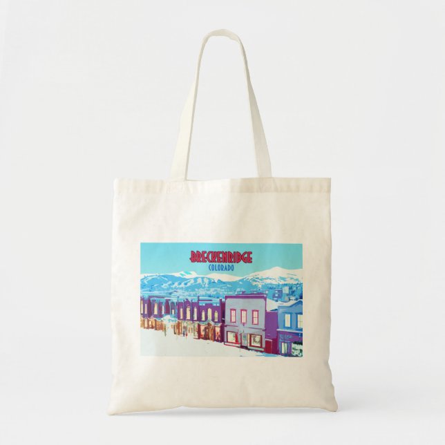 Breckenridge Colorado Downtown Mountains Tote Bag (Front)