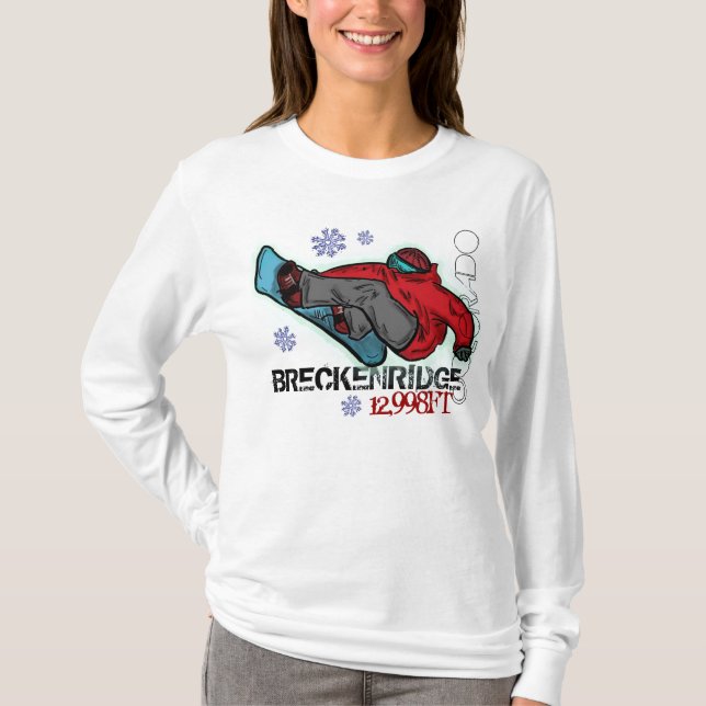 Breckenridge Colorado elevation snowboard hoodie T-Shirt (Front)
